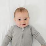 Woolino Toddler Footie Sleeper, Merino Wool Baby Pajamas, Baby Footed Sleeper for Boy & Girl, Romper for Unisex, 6-9m, Dove