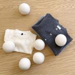 Woolino Wool Dryer Balls, Reusable Laundry Balls, Natural 100% Organic Fabric Softener, Chemical-Free, Baby Safe, 6 Pack XL, White