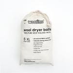 Woolino Wool Dryer Balls, Reusable Laundry Balls, Natural 100% Organic Fabric Softener, Chemical-Free, Baby Safe, 6 Pack XL, White