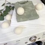 Woolino Wool Dryer Balls, Reusable Laundry Balls, Natural 100% Organic Fabric Softener, Chemical-Free, Baby Safe, 6 Pack XL, White