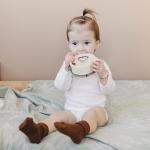 Woolino Baby Wool Socks from, Washable Merino Wool Toddler Children Socks, 2-4 Years, Cork (Pack of 3)