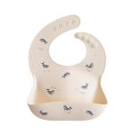 mushie Silicone Baby Bib | Adjustable Fit Waterproof Bibs (Whales)
