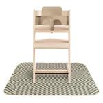 mushie Baby Splat Mat 42.5x42.5 Inch (Olive Check) | Water Resistant for Under High Chair and Infant Play