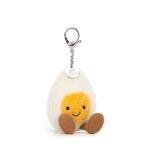 Jellycat Amuseables Happy Boiled Egg Bag Charm, 4 inches - Food and Drink Plush Keychain - Great Gift Idea
