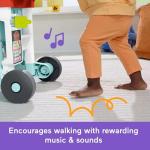 Fisher-Price Baby Push Toy 4-in-1 Snack Cart Walker Learning Activity, 14 Pieces for Pretend Play Infants Ages 6+ Months, Multilanguage Version