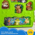 Fisher-Price Little People Toddler Toy Forest Friends Carry Case Playset with Animal Figures for Pretend Play Kids Ages 1+ Years