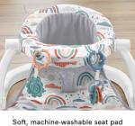 Fisher-Price Portable Baby Chair Sit-Me-Up Floor Seat with Developmental Toys & Machine Washable Seat Pad, Rainbow Showers