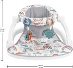 Fisher-Price Portable Baby Chair Sit-Me-Up Floor Seat with Developmental Toys & Machine Washable Seat Pad, Rainbow Showers
