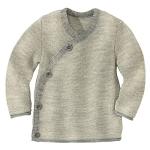 Ecoable Baby Long Sleeve Thermal Cardigan Sweater, Organic Merino Wool, Boys and Girls Sizes Newborn - 4 Years (EU 50-56 | 0-3 Months, Grey Natural)