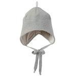 Ecoable Kids' Winter Hat: Beanie with Ear Flaps and Chin Strap, Organic Merino Wool and Cotton (Size 3, Grey)