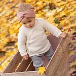 Ecoable Baby Long Sleeve Thermal Cardigan Sweater, Organic Merino Wool, Boys and Girls Sizes Newborn - 4 Years (EU 50-56 | 0-3 Months, Grey Natural)