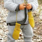 Ecoable Toddler and Kids Mittens, Organic Merino Wool Snow Gloves | Warm Winter Hand Covers with String for Boys and Girls (Sz 3 | 2-5 years, Pacific)