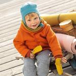 Ecoable Toddler and Kids Mittens, Organic Merino Wool Snow Gloves | Warm Winter Hand Covers with String for Boys and Girls (Sz 3 | 2-5 years, Pacific)