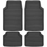 CAR PASS Rubber Floor Mats, All Weather Full Set 4-Piece, Waterproof Automotive Mats Trim to Fit Most Cars Sedans SUVs Vans, Heavy Duty Anti-Slip Easy Clean, All Black