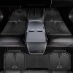 CAR PASS Rubber Floor Mats, All Weather Waterproof Trim-to-Fit Automotive Mats for Cars Trucks SUV, Anti-Slip Easy Clean, Heavy Duty Full Set 3-Piece, All Black
