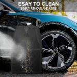 CAR PASS Rubber Floor Mats, All Weather Waterproof Trim-to-Fit Automotive Mats for Cars Trucks SUV, Anti-Slip Easy Clean, Heavy Duty Full Set 3-Piece, All Black