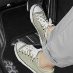 CAR PASS Waterproof Universal Car Floor Mats, Leopard Print Car Mats Fit for SUV,Vans,sedans, Trucks,Set of 4pcs Car Carpet with Driver Heel Pad and Nibs Backing, Leopard Car Accessories Gray Leopard