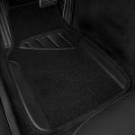 CAR PASS Waterproof Universal Fit Car Floor Mats, Faux Leather Car Carpet Mats, Black Car Mats with Anti-Slip Nibbs Backing & Driver Heel Pad Fit for SUV,Vans,sedans, Trucks,Set of 4pcs(All Black)