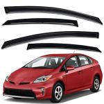 Lightronic Extra Durable Outside-Mount Auto Vent Window Visor, Fit 2010-2015 Toyota Prius (EXCLUDES Prius V/Prius C), UV Protection Rain Guard, Original Wind Deflector, No-Drilling, Dark Smoke, 4Pcs