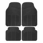 BDK Floor Mats, 4-Piece All-Weather Car Mat with Universal Fit Design, Durable Rubber Car Floor Mats with Capture Ridges, Waterproof for Cars Trucks SUV (Black)