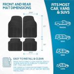 BDK Floor Mats, 4-Piece All-Weather Car Mat with Universal Fit Design, Durable Rubber Car Floor Mats with Capture Ridges, Waterproof for Cars Trucks SUV (Black)
