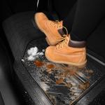 CAR PASS Heavy Rubber Car Floor Mats, Deep Waterproof Car Mats All Weather, Universal Trim-to Fit Automotive Floor Mats for Car SUV Truck Van, Durable Floor Liners Solid Black