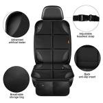 XHYANG Car Seat Protector 1 Pack Car Seat Cushion Mat Thickest Padding,Waterproof 600D Fabric Car Seat Covers for Non-Slip Backing Mesh Pockets for Baby and Pet (Black, 1 Pc)