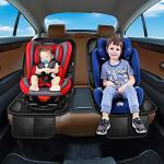 XHYANG Car Seat Protector 1 Pack Car Seat Cushion Mat Thickest Padding,Waterproof 600D Fabric Car Seat Covers for Non-Slip Backing Mesh Pockets for Baby and Pet (Black, 1 Pc)