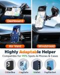 Qifutan Car Phone Holder Mount Phone Mount for Car Windshield Dashboard Air Vent Universal Hands Free Automobile Cell Phone Holder Fit for iPhone Smartphone Camera Mounts