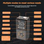 Norkmdi Portable Car Tire Inflator Air Compressor, 150PSI Vehicle Air Tyre Pump with Digital Pressure Gauge, Dual Values Display & LED Light, Automotive Cordless Inflator, Universal Fit