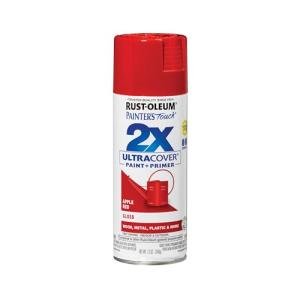 Rust-Oleum 249124 Painter's Touch 2X Ultra Cover Spray Paint, 12 oz, Gloss Apple Red
