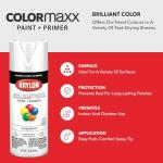 Krylon K05545007 COLORmaxx Spray Paint and Primer for Indoor/Outdoor Use, Gloss White 12 Oz (Pack of 1)