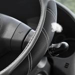 Elantrip Sport Leather Steering Wheel Cover 14 1/2 inch to 15 inch Universal, Padded Soft Grip Breathable for Car Truck SUV Jeep, Anti Slip Odorless Black and Gray