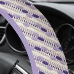 Car Steering Wheel Covers for Women Machine Washable Universal 14.5-15.5 inch Steering Wheel Protectors Comfort Cloth Fabric Non-Slip Grip Easy Installation All Weather Use (Purple)