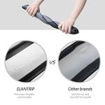 Elantrip Sport Leather Steering Wheel Cover 14 1/2 inch to 15 inch Universal, Padded Soft Grip Breathable for Car Truck SUV Jeep, Anti Slip Odorless Black and Gray