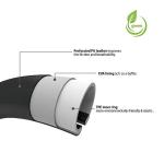 Elantrip Sport Leather Steering Wheel Cover 14 1/2 inch to 15 inch Universal, Padded Soft Grip Breathable for Car Truck SUV Jeep, Anti Slip Odorless Black and Gray