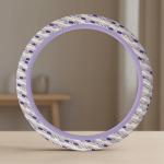 Car Steering Wheel Covers for Women Machine Washable Universal 14.5-15.5 inch Steering Wheel Protectors Comfort Cloth Fabric Non-Slip Grip Easy Installation All Weather Use (Purple)