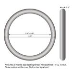 Elantrip Sport Leather Steering Wheel Cover 14 1/2 inch to 15 inch Universal, Padded Soft Grip Breathable for Car Truck SUV Jeep, Anti Slip Odorless Black and Gray