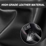 KAFEEK Steering Wheel Cover, Universal 15 inch, Microfiber Leather Viscose, Breathable, Anti-Slip,Warm in Winter and Cool in Summer, Black