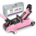 DNA Motoring Low Profile Hydraulic Trolley Service/Floor Jack, 2 Ton (4000 lbs) Capacity, Lifting Range 5.1"-13", Pink, TOOLS-00474-PK