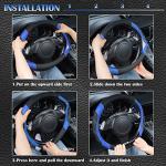 CAR PASS Line Rider Microfiber Leather Sporty Steering Wheel Cover Universal Fits for 95% Truck,SUV,Cars,14.5-15inch Anti-Slip Safety Comfortable Desgin (Black-Blue)
