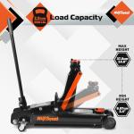 AV Steel Floor Jack 2.5 Ton (5500 lbs), Low Profile Floor Jack with Single Piston Pump, Heavy Duty Steel Hydraulic Jack for Car, Jack for Car with Lifting Range 3.4'' to 14.6''