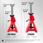 Jack Boss Jack Stands Low Profile 2 Ton(4000 LBs) Lifting Car Stand, Fit Use for Cars Automotive Small Vehicles, 2 Pack