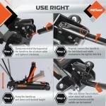 AV Steel Floor Jack 2.5 Ton (5500 lbs), Low Profile Floor Jack with Single Piston Pump, Heavy Duty Steel Hydraulic Jack for Car, Jack for Car with Lifting Range 3.4'' to 14.6''