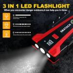 Scatach 3000A Car Battery Jump Starter,12V Jump Starter Battery Pack Portable (up to 9.0L Gasoline and 7.0L Diesel Engine), Jump Box with 3 Modes Flashlight and Jumper Cables