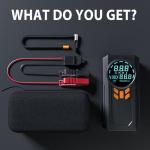 Jump Starter with Air Compressor, 5000A 160PSI Battery Jumper Starter Portable (9.0 Gas/8.0L Diesel), 12V Jump Box Car Battery Jump Starter with Smart Jumper Cables, LED Light, LCD Display