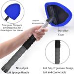 desin Windshield Cleaning Tool, Car Window Cleaner Windshield Cleaner with 4 Reusable and Washable Microfiber Pads and Extendable Handle Auto Inside Glass Wiper Kit