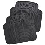 Heavy Duty 4pc Front & Rear Rubber Floor Mats for Car SUV Van & Truck - All Weather Protection Universal Fit