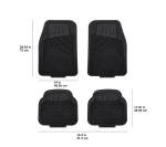 Amazon Basics Heavy Duty Thick PVC Car Floor Mats, Anti-Slip, Easy to Clean, Universal Trim-to-Fit All-Weather for Automotive SUV Sedans Trucks, 4-Piece, Solid Black