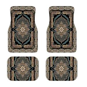 Car Floor Mats Non-Slip Set of 4,Turkish Persian Car Carpet,Bohemian Style Front Rear Carpets Mat,Decorative Car Foot Floor Carpets Rugs Auto Car Accessories Universal Fit for Car SUV Truck Van (M)
